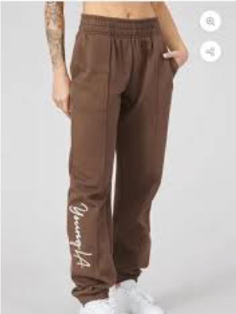 YoungLA Brown Jogger Sweatpants Size Large Unisex Fleece Lined Athleisure